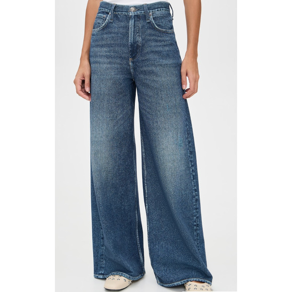 Rag & Bone Miramar Wide Leg Jeans Women Size 26 Blue Denim Medium Wash 5-Pockets - Picture 2 of 12
